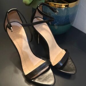 Zara Elegant Black Ankle Strap Heels